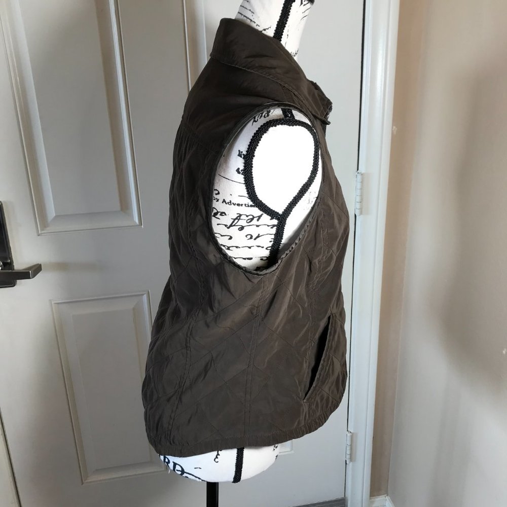Faconnable Quilted Two-Way Zipper Vest Brown ~ Size S - Picture 3 of 6
